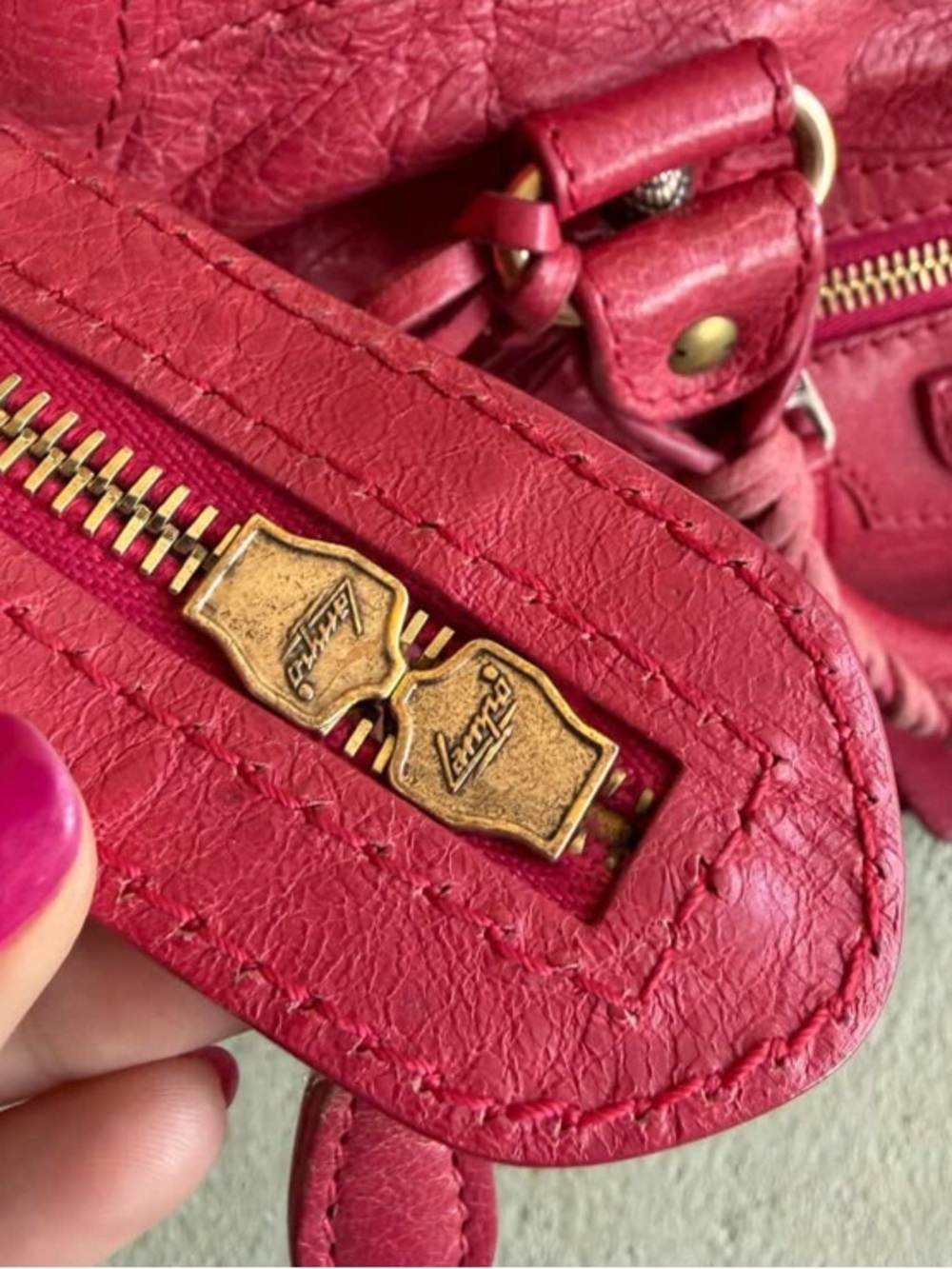 Pink Balenciaga city 2012 Nicolas Ghesquière agneau red rose thulian motorcycle - Picture 8 of 13